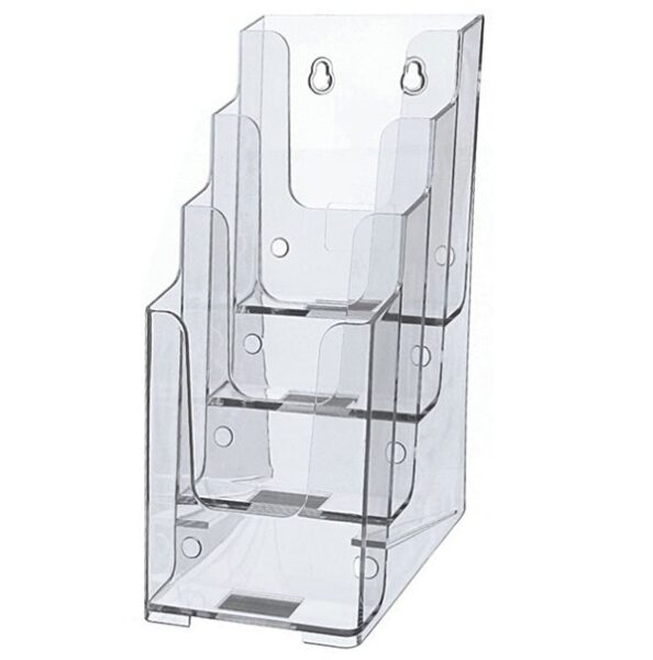 Clear 4 Pocket Trifold Brochure Holder