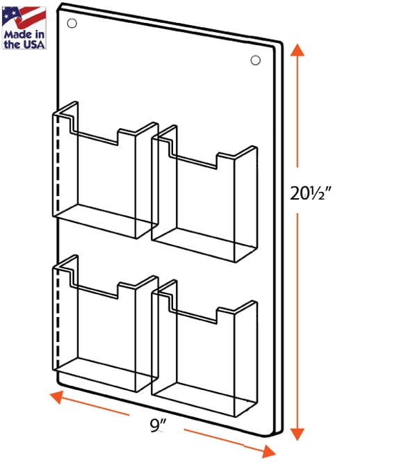 4 Pocket Wall Mount Holder - Image 2