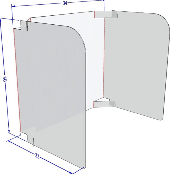 Trifold Work Station Partition - SMALL
