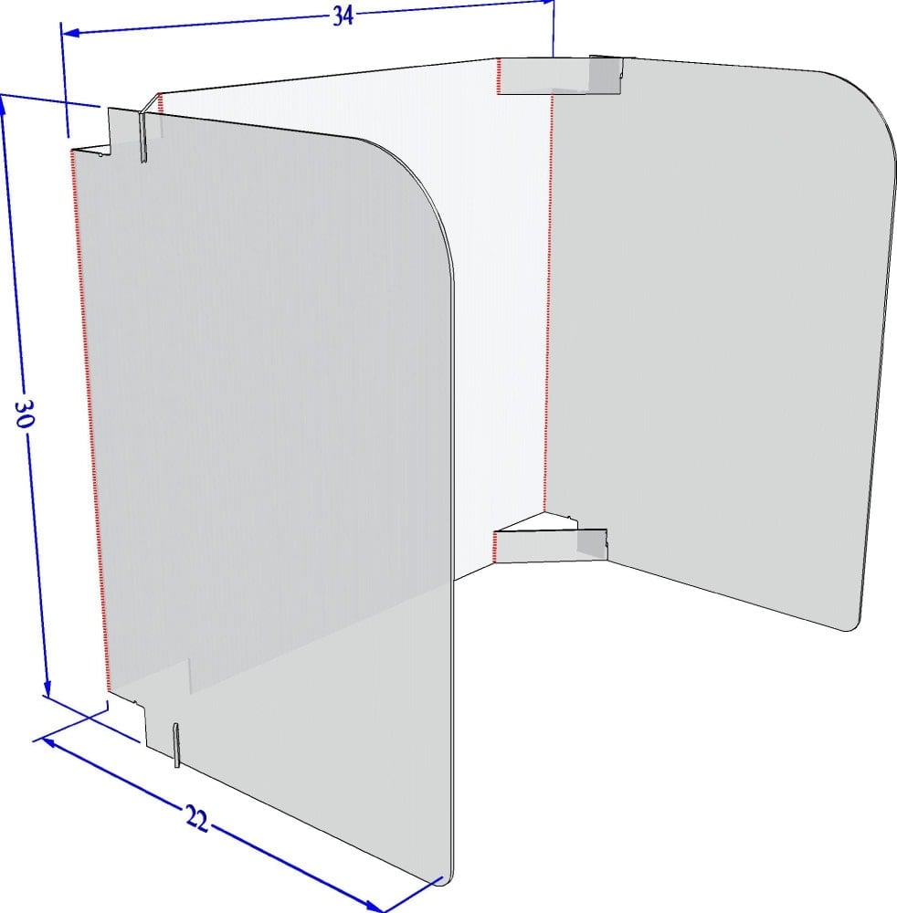 Trifold Work Station Partition - SMALL