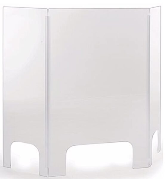 3 Sided Acrylic Sneeze Shield with Pass Throughs
