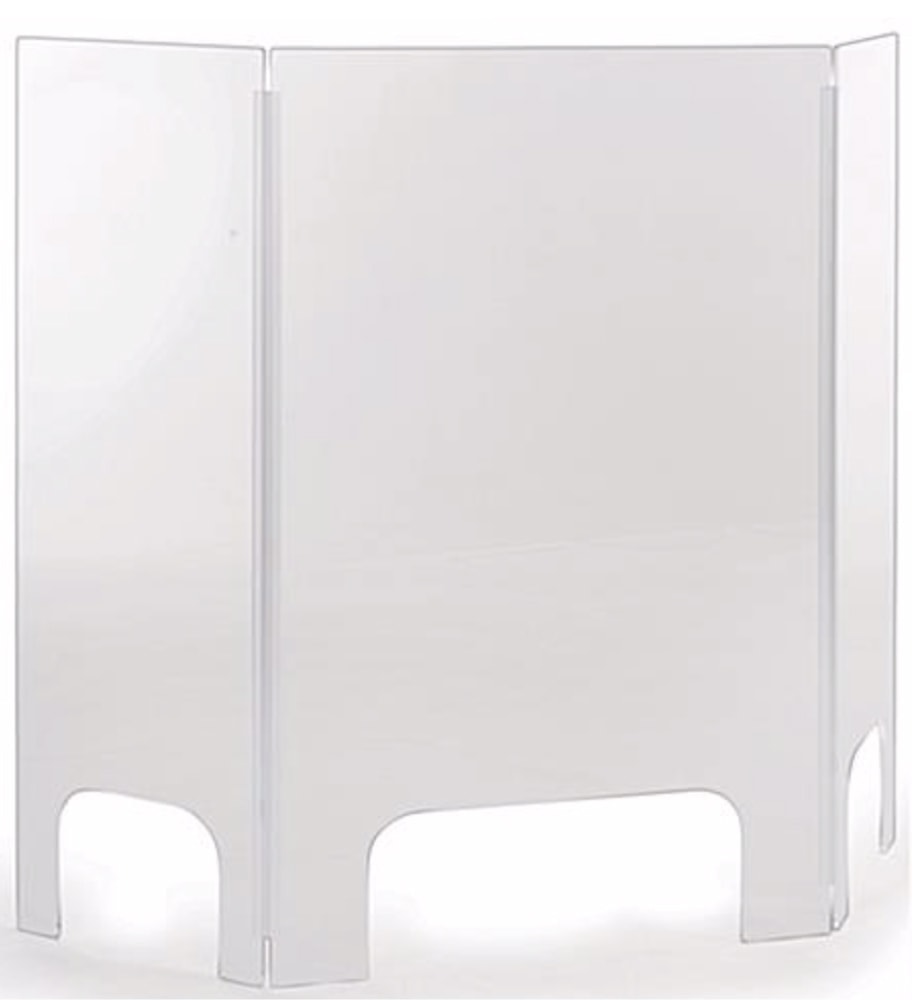 3 Sided Acrylic Sneeze Shield with Pass Throughs