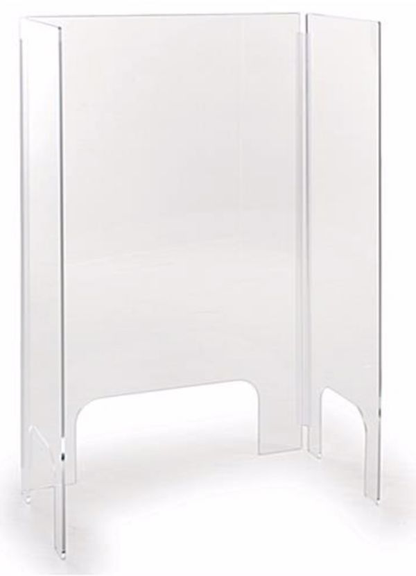 3 Sided Acrylic Sneeze Shield with Pass Throughs - Image 2