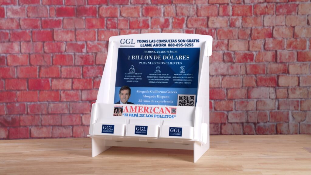 Full-color printed multi-pocket literature holder