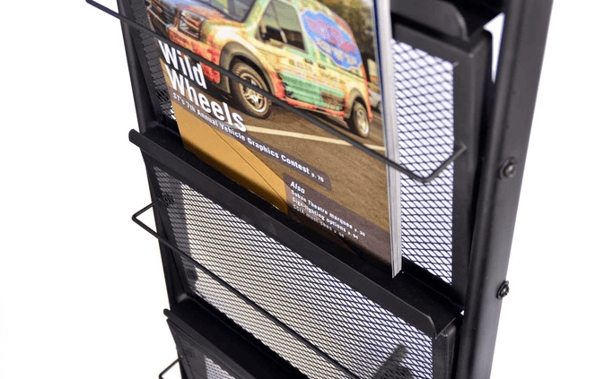 6 Shelf Small Mobile Literature Rack - Image 3