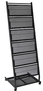 6 Shelf Mobile Literature Rack - Medium