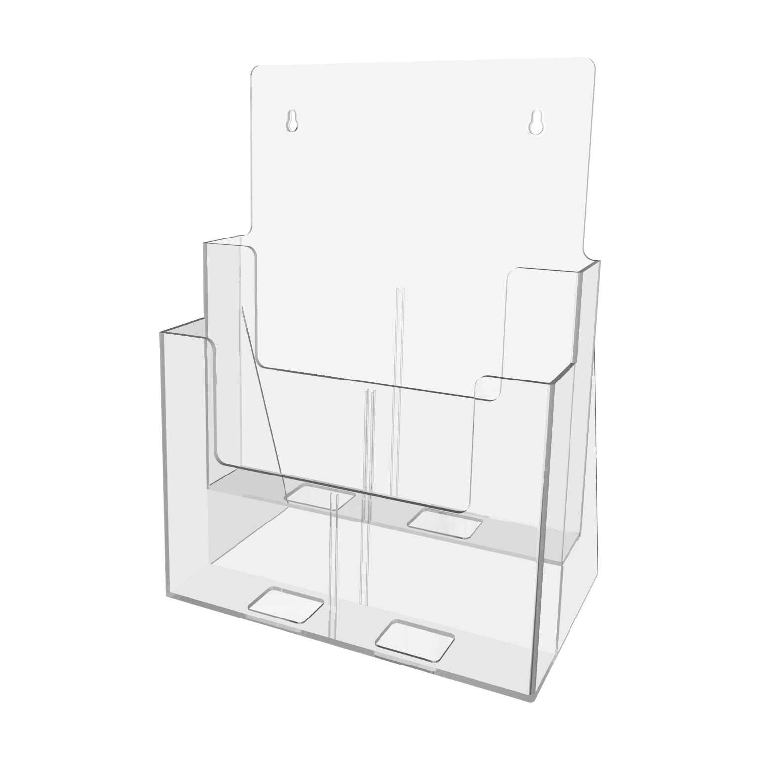 2 Tiered Literature Holder with Removable Dividers