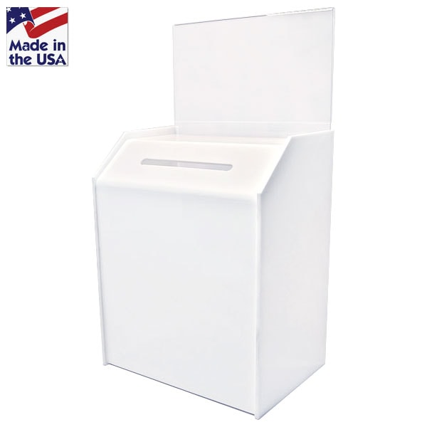 8.5 x 10 x 6 White Ballot Box