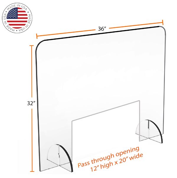 Sneeze Guard -36"w x 32"h with 12"h access slot - Image 3