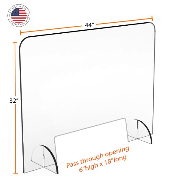 Sneeze Guard - 44"w x 32"h with 12"h Access Slot - Image 2