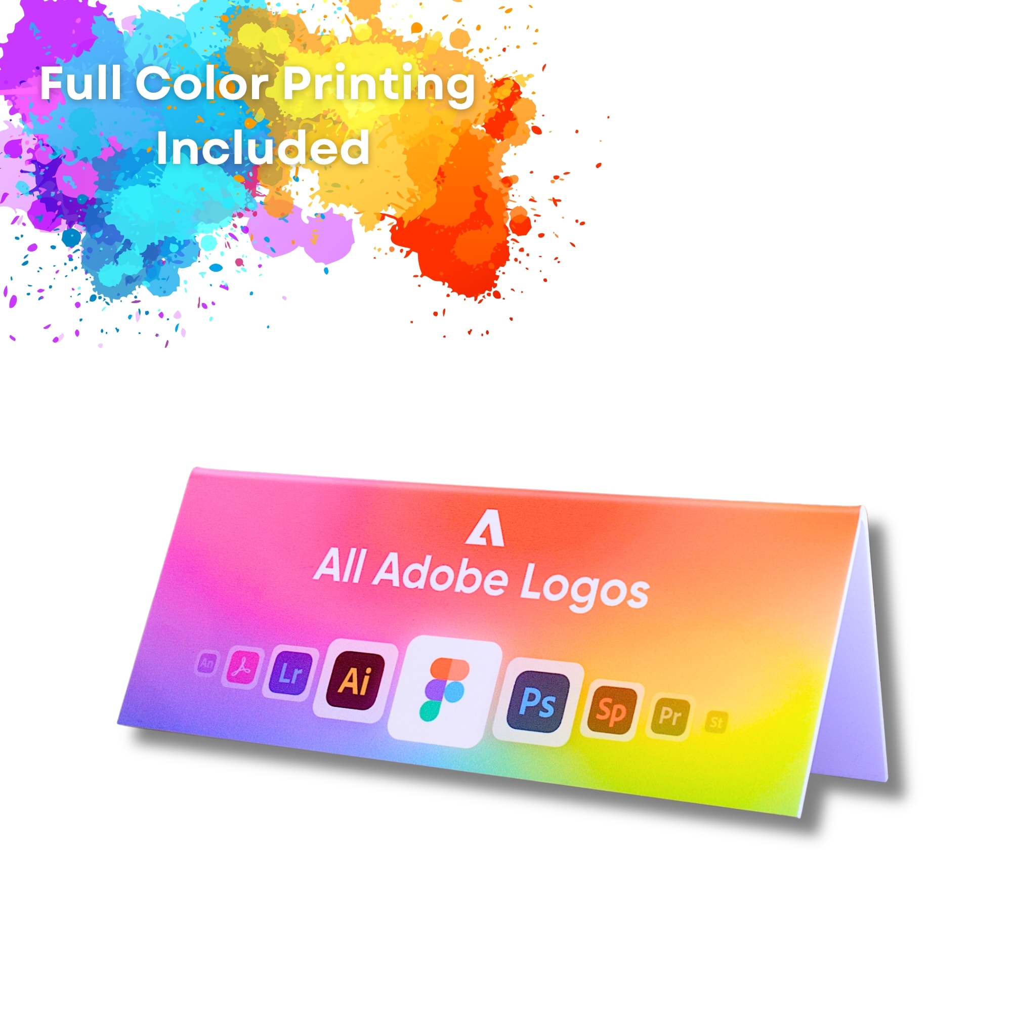 11 x 4.25 WHITE Custom Printed Table Tent